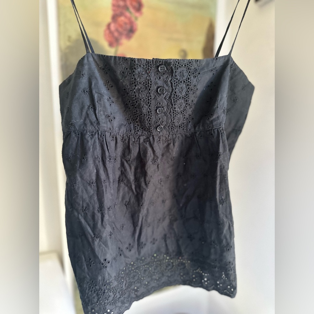 Juice Couture Black Lace Eyelet Tank